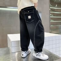 男童裤子春秋款新款中大童痞帅男孩秋季儿童秋装宽松牛仔裤潮