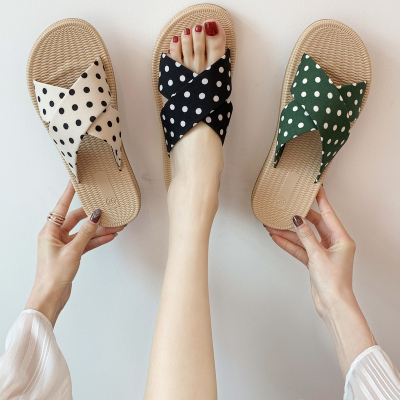 ideamini网红拖鞋2020夏季凉拖鞋平底鞋韩版斑点舒适一字拖防滑拖鞋女