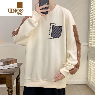 YANXU圆领卫衣男款潮牌宽松长袖t恤帅气休闲秋衣青少年体恤上衣服