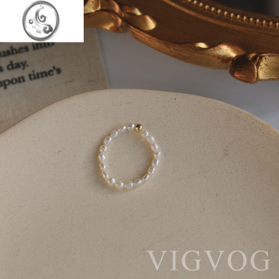 JiMi指环戒指女食指戒珍珠小珠高级感ins潮叠戴14k小众设计2020网红