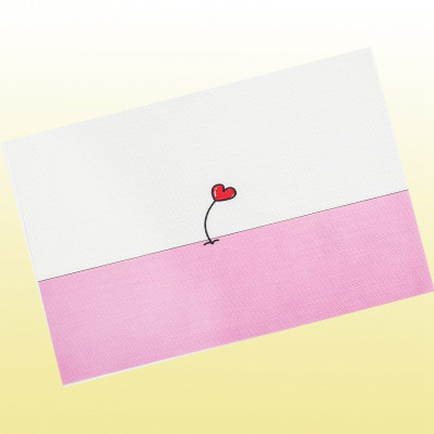 家柏饰(CORATED)小学生餐垫 儿童餐桌垫防水防油风布艺午餐隔热垫一年级餐垫布 爱心[一片装] 30*45