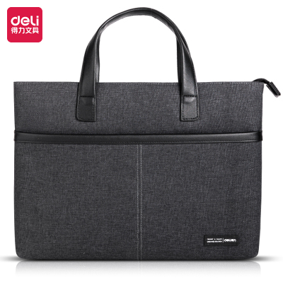 得力BG108风尚版 黑色公文包涤纶手提包 黑色 单位/个