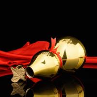 家柏饰(CORATED)葫芦摆件 铜葫芦铜八卦开口铜葫芦客厅