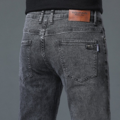 牛仔裤男2024春秋韩版休闲裤中年男士宽松直筒商务裤修身直筒长裤