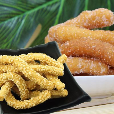 香脆山药芝麻条传统糕点零食点心芝麻棒芝麻酥蜜三刀江米条1袋芝麻条送1袋江米条