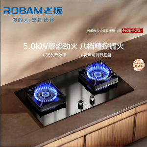 老板(ROBAM) 燃气灶 5.0kW 嵌入式灶 老板燃气灶 单灶具 双眼灶 燃气灶嵌入式 灶台 天然气灶37B7X