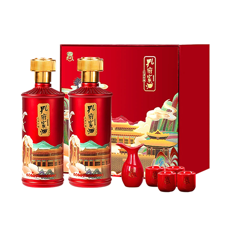 孔府家浓香型纯粮酒500ml 52度礼盒装 婚礼婚宴用酒精选糯米酿造通风储存