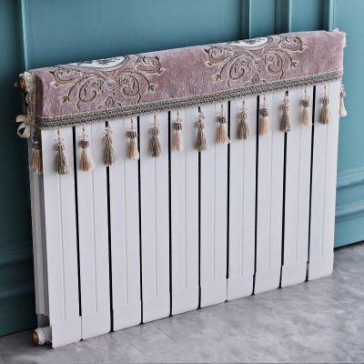 欧式暖气片罩装饰罩子布艺防尘套老式遮挡盖布遮挡帘保护套卫生 清歌紫色 长度220cm*厚度10cm*高度(含穗)20cm