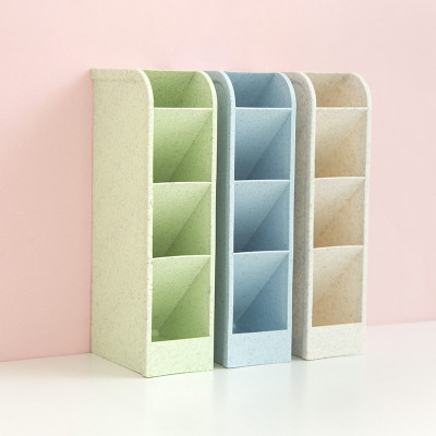 三维工匠韩国笔筒斜插式多功能简约创意可爱时尚笔架文具收纳盒超大容量少女心ins化妆刷学生儿童桌面办公室笔桶北欧三2个