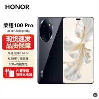 荣耀100 Pro 亮黑 16GB+256GB 单反级主摄 120Hz四曲屏 第二代骁龙8 5G芯 立体声双扬声器 OIS光学防抖 5G拍照时尚手机