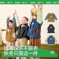 KK树秋冬宝宝罩衣儿童外穿男女童防水防脏幼儿围裙灯芯绒反穿衣