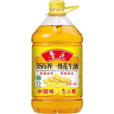 鲁花鲁花5S压榨一级花生油4L食用油植物油家用油