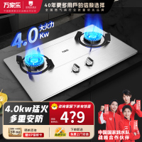 万家乐燃气灶 4.2kw大火力天然气灶 台嵌两用燃气灶 一级能效 家用不锈钢天然气灶具KA031 不锈钢-天然气