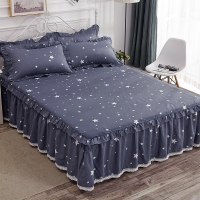 美帮汇全棉床罩床套防滑床裙式单件全棉保护防尘罩1.5米1.8m床单1三件套 魔力时代 200x220[床裙+2个枕套]
