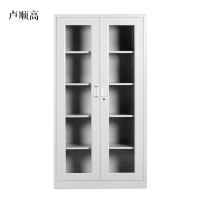 卢顺高钢制档案柜财务凭证柜带锁储物柜铁皮柜书柜通玻对开门文件柜