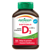 加拿大进口Jamieson健美生维生素d3 2500IU软胶囊135粒中老年维生素D送礼