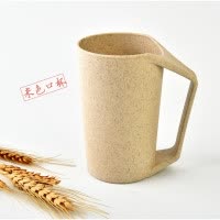牙缸杯儿童刷牙杯套装创意浴室简约家用韩国情侣小麦秸秆漱口杯 三维工匠 小麦色[1个装](加厚)洗漱杯