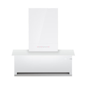 博世天鹅白DXW62M97A T8上下双吸油烟机 净吸28立方大吸力 1300pa强劲风压 专利热风自清洁 智能风速调节