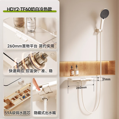 惠达(HUIDA) - TF60/TF60S 惠达简易淋浴花洒套装家用浴室恒温数显分体式沐浴无顶喷