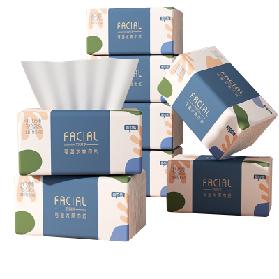织梦 可湿水抽取式纸面巾4层75抽每包原生木浆抽纸纸巾实惠装餐巾纸家庭装纸抽卫生纸家用母婴可用 8包装