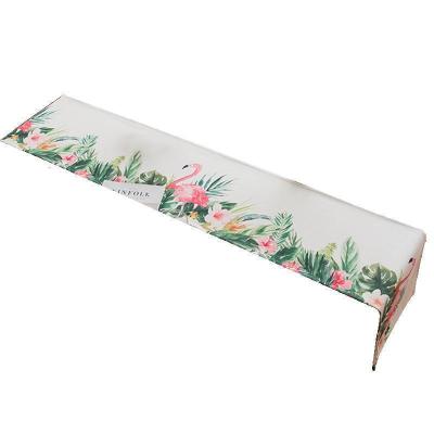 家柏饰(CORATED)北欧S风餐厅餐桌布棉麻布艺茶几电视柜长条床旗盖巾桌旗 芭蕉与火烈鸟防水款 35*200cm