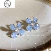 JiMi清冷水晶~花朵耳环女轻奢高级感耳钉小众ins森系耳饰2023新款洋气
