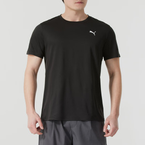 彪马(PUMA)短袖男装新款时尚简约跑步健身训练舒适透气圆领T恤587212-02...
