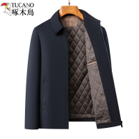 啄木鸟中老年棉服男秋冬翻领休闲爸爸棉衣轻薄小棉袄干部夹棉外套