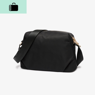 包包女2020春夏新款潮韩版百搭斜挎包女小包简约单肩尼龙女包NEW LAKE 经典黑女斜挎包