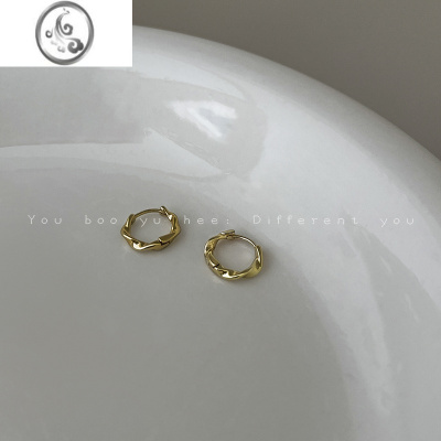 JiMi简约小巧不规则扭曲耳扣女2023年新款潮耳圈高级感冷淡风耳环耳饰