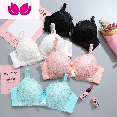 七斓白色内衣女无钢圈学生少女高中生聚拢小胸文胸套装女胸罩薄款18岁