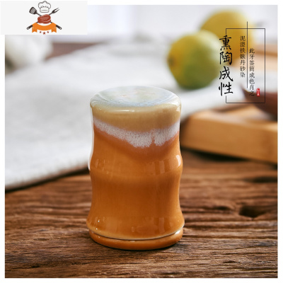 新款瓷缘日式和风餐具手绘陶瓷罐带盖筒盒酒店饭馆用色釉牙签盒 敬平 温情牙签筒