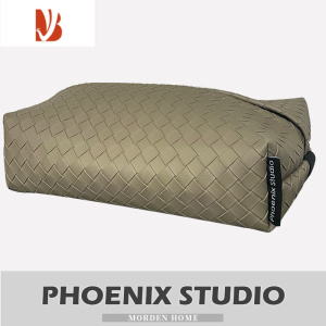 三维工匠编织皮质轻奢车载纸巾盒车内遮阳板挂式抽纸盒扶手箱座椅背纸巾袋 车载纸巾盒亚麻驼