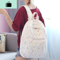 韩版校园双肩包女帆布原宿高初中学生森系小清新印花背包NEW LAKE