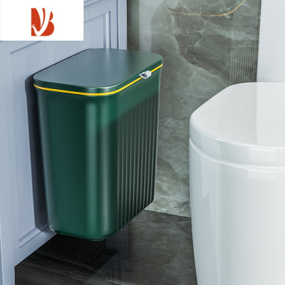 三维工匠卫生间垃圾桶壁挂式2022新款家用厨房厕所带盖夹缝废纸桶翻盖网红