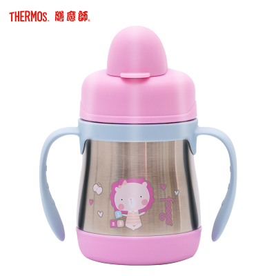 膳魔師（THERMOS）保温杯TYBS-203220ml儿童水杯不锈钢保温学饮杯带手柄宝宝水杯保温杯粉色PK