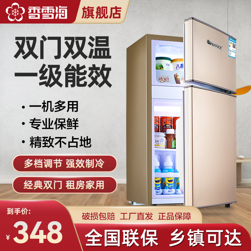 香雪海 小冰箱 家用小型双门冰箱 一级能效电冰箱 迷你小型节能冷藏冷冻 租房 宿舍冰箱 42S118E 玫瑰金