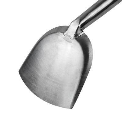 君子风 不锈钢木柄圆头铲子 商用厨房大锅铲食堂炒菜铲 铁炒铲 19cm铲头