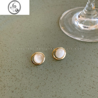 JiMi复古港风圆形猫眼石耳钉女轻奢高级感简约气质耳饰小众设计感耳环