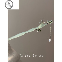 JiMi竹子竹节步摇新中式竹叶琉璃发簪简约现代高级感古风头饰女盘发器