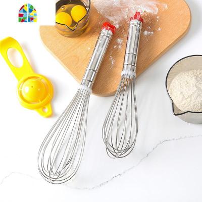 304不锈钢手动打蛋器 打发奶油鸡蛋小型搅拌棒家用烘焙工具加粗 FENGHOU [16英寸]39cm打蛋器