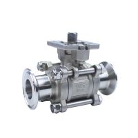 盛京联硕 不锈钢三片式高平台快装球阀DN80卡盘106 (304材质)台