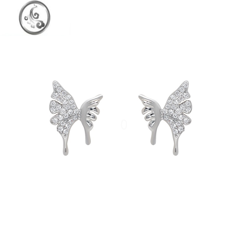 JiMi「梦幻之境」精致蝴蝶耳钉蚊香盘耳夹女无耳洞耳饰气质高级感耳环