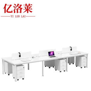 亿洛莱 六人办公桌+6柜 360*120*75cm 套