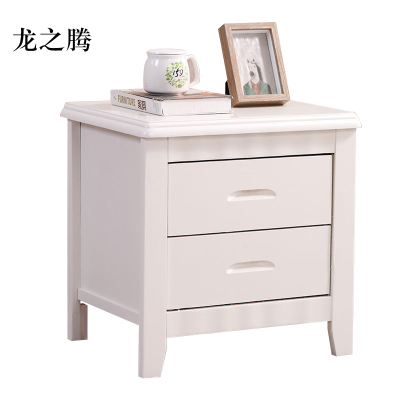 龙之腾床头柜简约现代卧室床边储物柜标准款白色50*41*50cm
