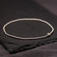 原创设计纯银脚链复古森系银饰个性饰品韩版学生简约银珠方块脚饰送女朋友老婆情人节七夕生日礼物