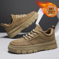 男士时尚马丁靴冬季百搭复古休闲鞋运动厚底工作鞋加绒保暖劳保鞋