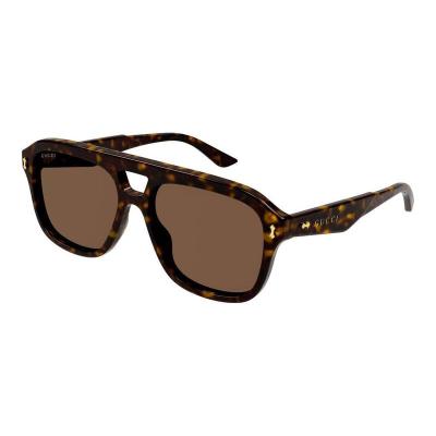 古驰(GUCCI)男太阳镜时尚飞行员款金属铆钉轻便耐用复古潮流眼镜