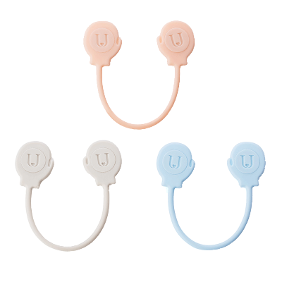 美帮汇3个装数据线充电线整理线器缠耳机线集线收纳扣固定纽扣磁力绑带