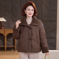 新款女装棉衣女中年人40岁短款妈妈装外套女50岁冬季保暖棉服衣服